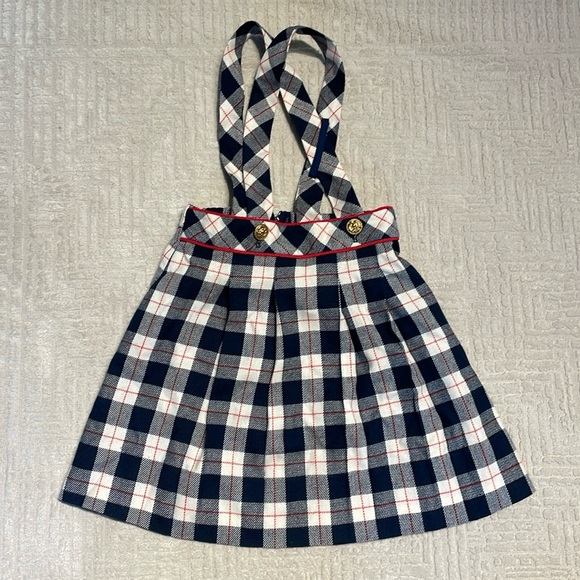Vintage Florence Eisemann plaid skirt with crossed straps size 6